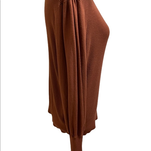 Halogen womens balloon sleeve ribbed sweater. Burnt orange size 1 Small - Picture 6 of 14